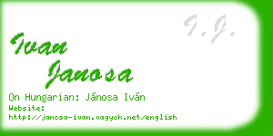 ivan janosa business card